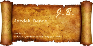 Jardek Bence névjegykártya